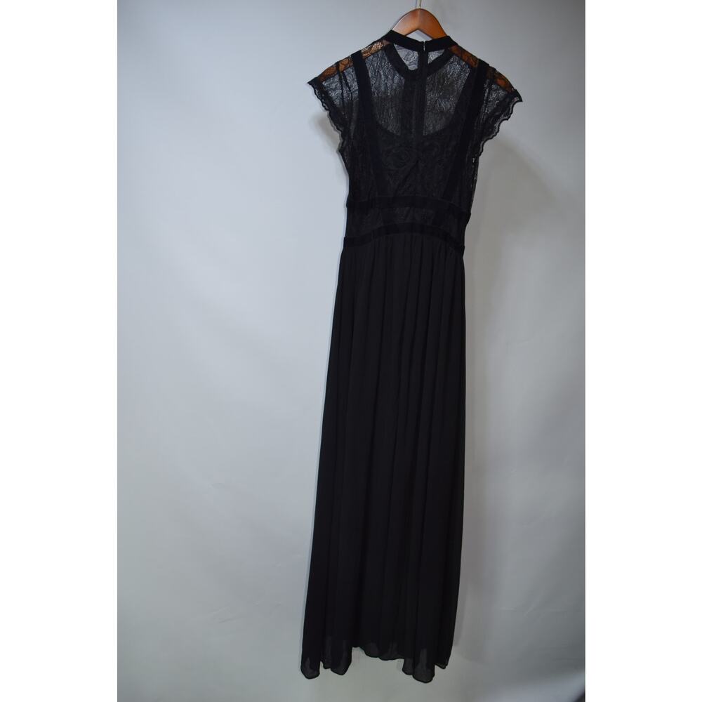 MIUSOL Black Lace Maxi Dress Women's Medium Sheer Yoke Formal Evening Gown - Picture 4 of 4